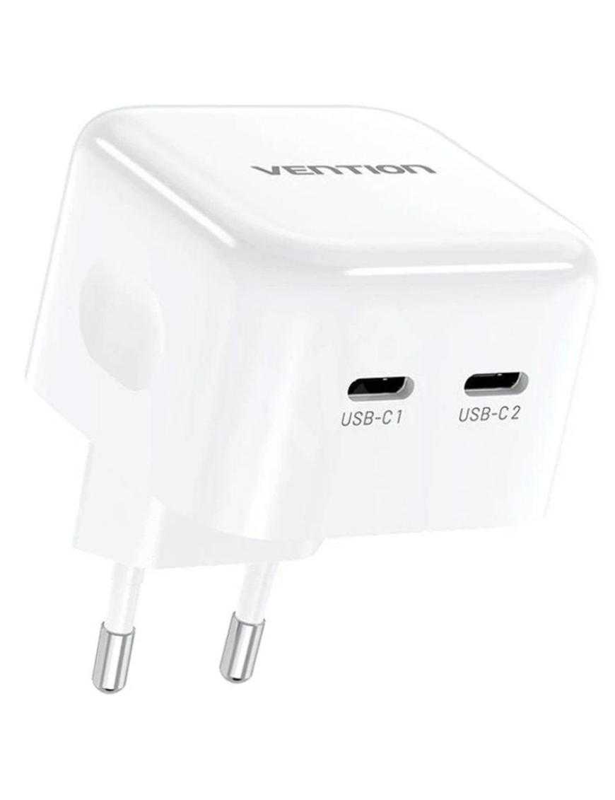 Cargador Gan de Pared Vention FBPW0-EU/ 2xUSB Tipo-C/ 35W