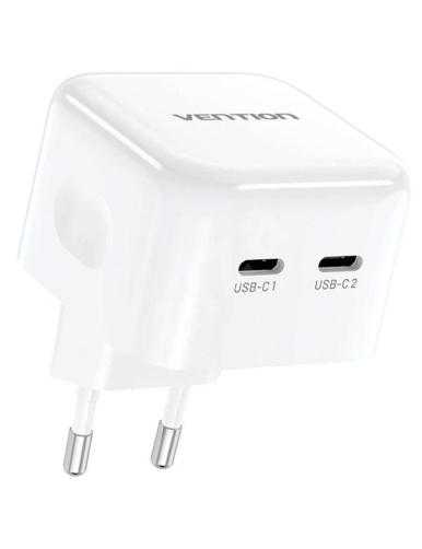 Cargador Gan de Pared Vention FBPW0-EU/ 2xUSB Tipo-C/ 35W