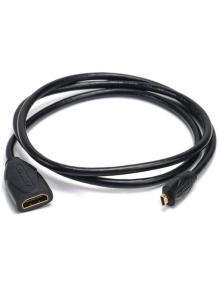 Cable Alargador Micro HDMI 4K Vention ABBBF/ Micro HDMI Macho - HDMI Hembra/ 1m/ Negro