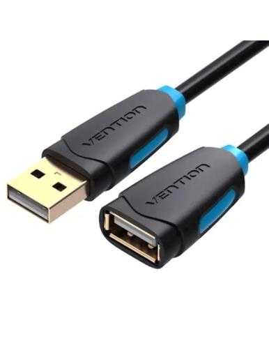 Cable Alargador USB 2.0 Vention CBCBJ/ USB Macho - USB Hembra/ 5m/ Negro