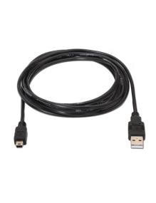 Cable USB 2.0 Aisens A101-0025/ USB Macho - USB Mini/ Hasta 2.5W/ 60Mbps/ 1.8m/ Negro