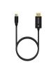 Cable Conversor DisplayPort 8K 60HZ Aisens A109-0686/ USB Tipo-C Macho - DisplayPort Macho/ Hasta 27W/ 1250Mbps/ 80cm/ Negro