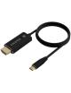 Cable Conversor Aisens A109-0711/ USB Tipo-C Macho/ HDMI 8K Macho/ Hasta 27W/ 6000Mbps/ 1m/ Negro