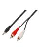 Cable Estéreo Aisens A128-0147/ Jack 3.5 Macho - 2x RCA Macho/ Hasta 0.1W/ 1.5m/ Negro