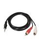 Cable Estéreo Aisens A128-0147/ Jack 3.5 Macho - 2x RCA Macho/ Hasta 0.1W/ 1.5m/ Negro