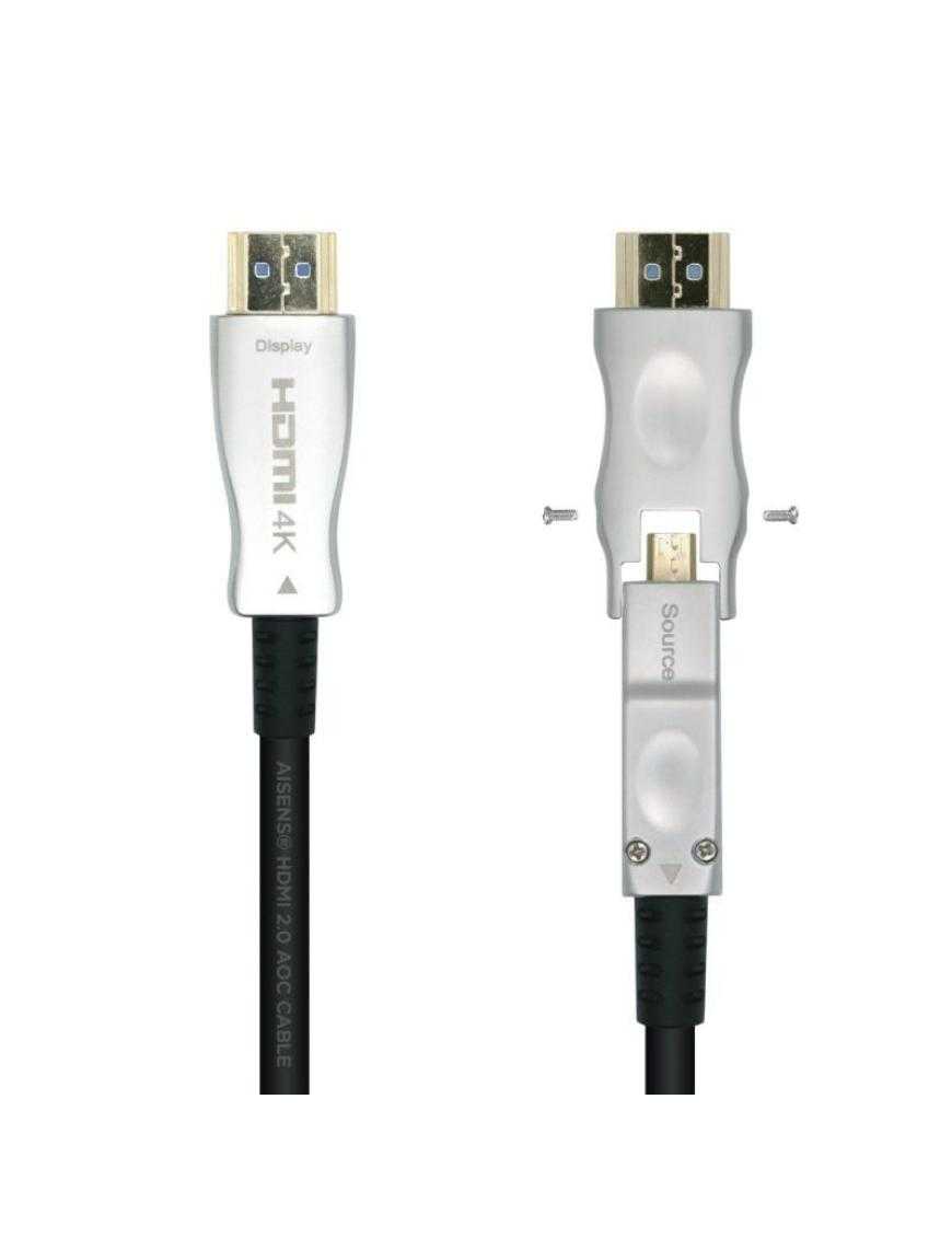 Cable HDMI 2.0 AOC 4K Desmontable Aisens A148-0514/ HDMI Macho / D Macho - HDMI Macho/ 50m/ Negro