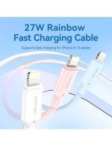 Cable USB 2.0 Tipo-C Lightning Vention LAKPH/ USB Tipo-C Macho - Lightning Macho/ Hasta 27W/ 480Mbps/ 2m/ Rosa