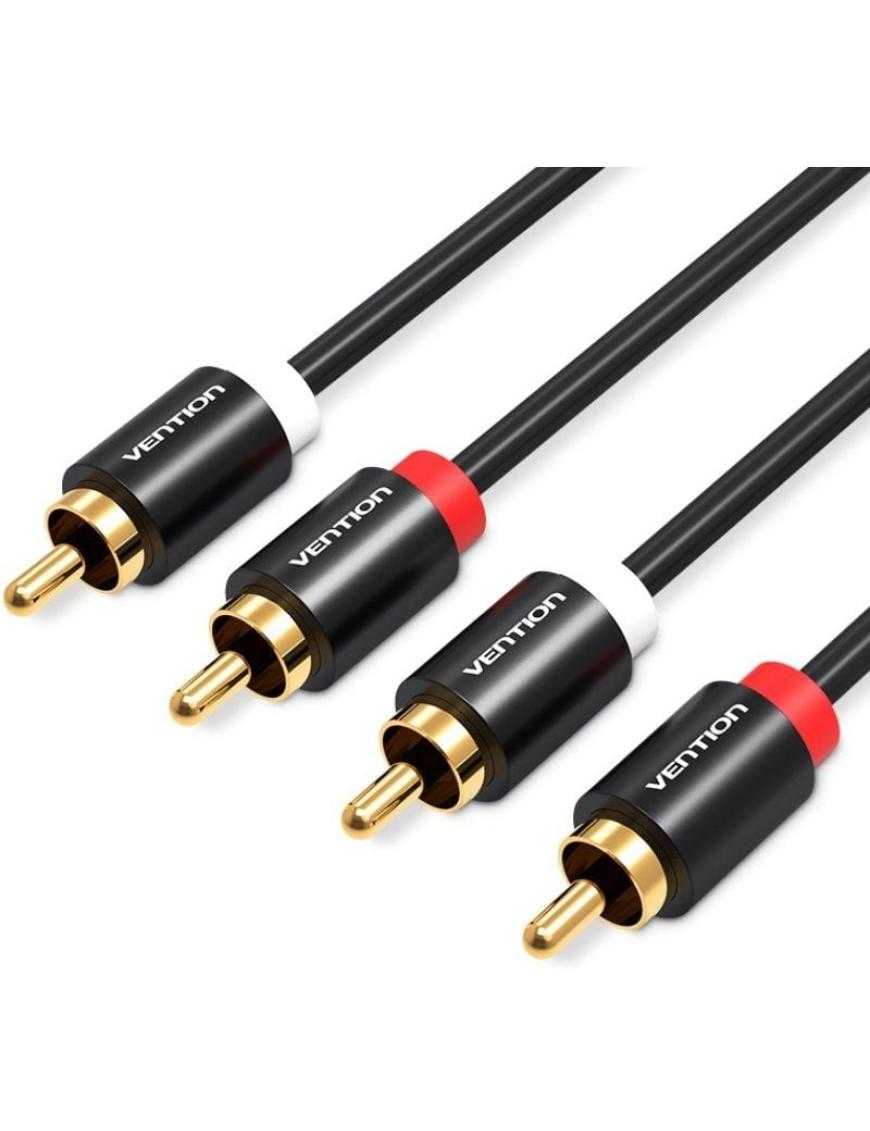 Cable Estéreo Vention VAB-R06-B300/ 2x RCA Macho - 2x RCA Macho/ 3m/ Negro