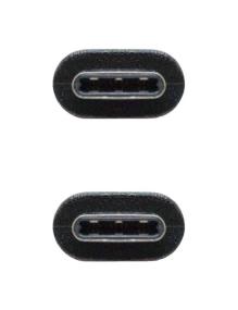 Cable USB 2.0 Tipo-C Nanocable 10.01.2301/ USB Tipo-C Macho - USB Tipo-C Macho/ 1m/ Negro