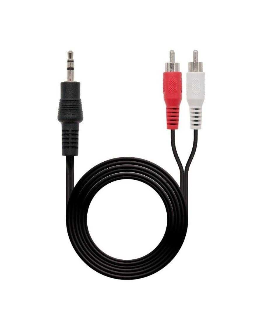 Cable Estéreo Nanocable 10.24.0303/ Jack 3.5 Macho - 2x RCA Macho/ 3m/ Negro