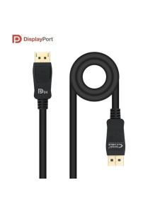 Cable DisplayPort 1.4 8K Nanocable 10.15.2501-L150/ DisplayPort Macho - DisplayPort Macho/ 1.5m/ Certificado/ Negro