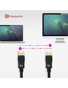 Cable DisplayPort 1.4 8K Nanocable 10.15.2501-L150/ DisplayPort Macho - DisplayPort Macho/ 1.5m/ Certificado/ Negro