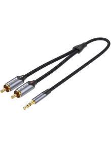 Cable Audio Vention BCNBG/ 2x RCA Macho - Jack 3.5 Macho/ 1.5m/ Gris