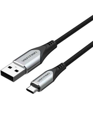 Cable USB 2.0 Vention COCHH/ microUSB Macho - USB Macho/ 480Mbps/ 2m/ Gris