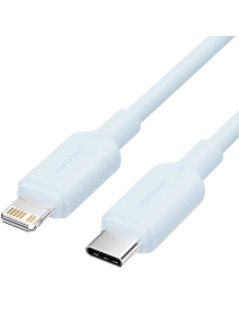 Cable USB 2.0 Tipo-C Lightning Vention LAKSH/ USB Tipo-C Macho - Lightning Macho/ Hasta 27W/ 480Mbps/ 2m/ Azul