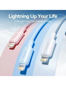 Cable USB 2.0 Lightning Vention LAMPF/ USB Macho - Lightning Macho/ 480Mbps/ 1m/ Rosa