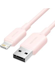 Cable USB 2.0 Lightning Vention LAMPH/ USB Macho - Lightning Macho/ 480Mbps/ 2m/ Rosa