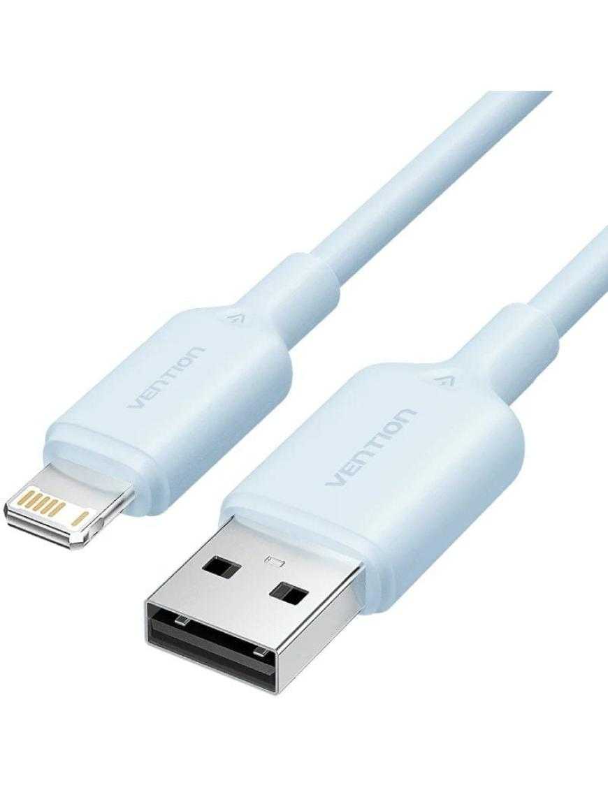 Cable USB 2.0 Lightning Vention LAMSH/ USB Macho - Lightning Macho/ 480Mbps/ 2m/ Azul