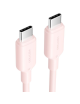 Cable USB 2.0 Tipo-C 3A Vention TRCPF/ USB Tipo-C Macho - USB Tipo-C Macho/ Hasta 60W/ 480Mbps/ 1m/ Rosa