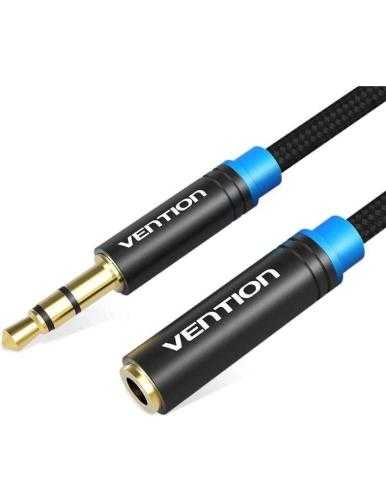 Cable Estéreo Vention VAB-B06-B200-M/ Jack 3.5 Macho - Jack 3.5 Hembra/ 2m/ Negro