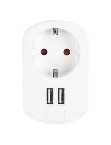 Enchufe Orbegozo EN 1200/ 1 Toma Schuko/ 2 Tomas USB