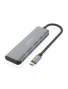 Hub USB Tipo-C Aisens A109-0763/ 2xUSB/ 2xUSB Tipo-C/ Gris