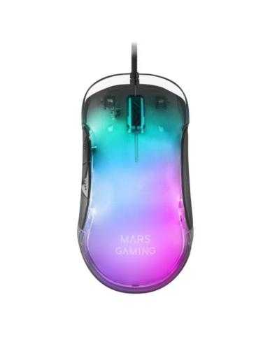 Ratón Gaming Mars Gaming MMGLOW/ Hasta 12800DPI/ Negro