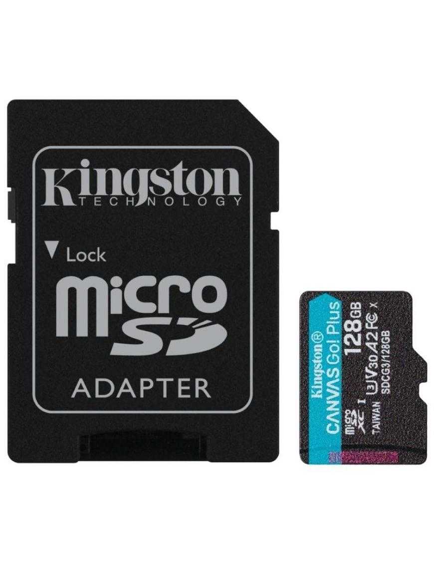 Tarjeta de Memoria Kingston CANVAS Go! Plus 128GB microSD XC con Adaptador/ Clase 10/ 170MBs