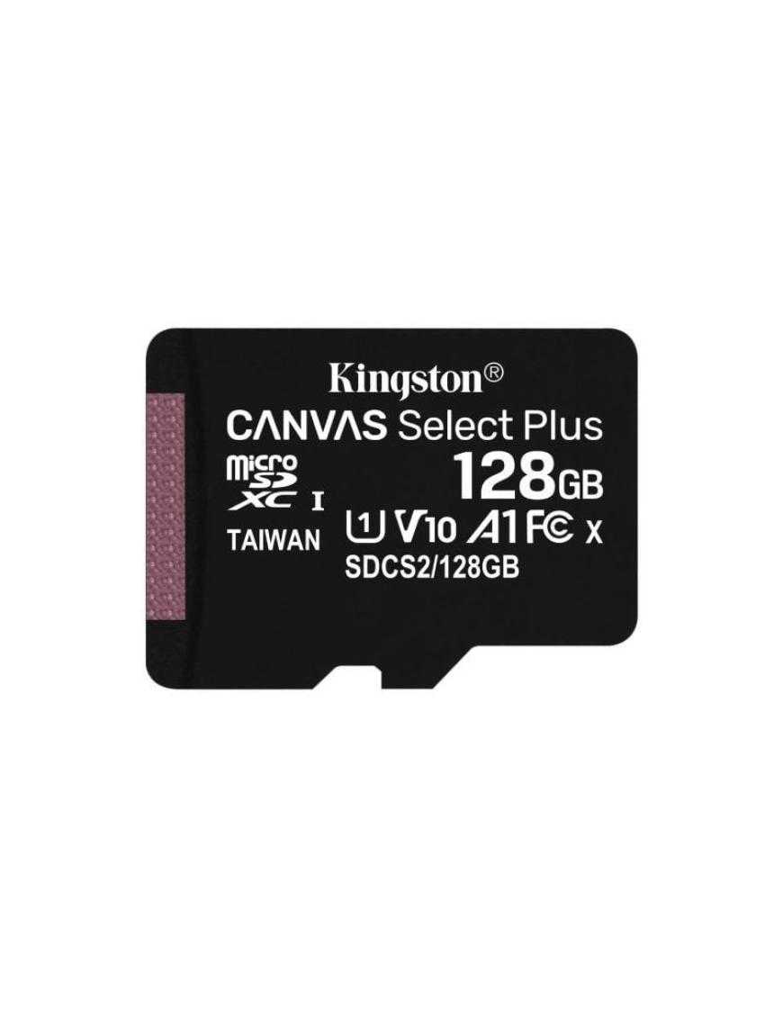 Tarjeta de Memoria Kingston CANVAS Select Plus 128GB microSD XC/ Clase 10/ 100MBs