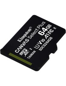 Tarjeta de Memoria Kingston CANVAS Select Plus 64GB microSD XC/ Clase 10/ 100MBs