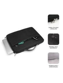 Maletín Subblim Elegant Laptop Sleeve para Portátiles hasta 15.6'/ Negro