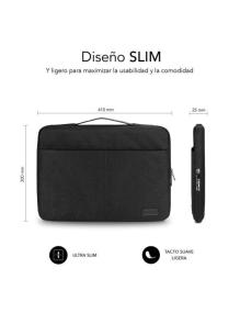 Maletín Subblim Elegant Laptop Sleeve para Portátiles hasta 15.6'/ Negro