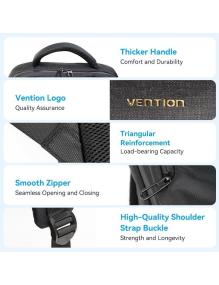 Mochila Vention KRPB0 para Portátiles hasta 15.6'/ 18L/ Impermeable/ Negra