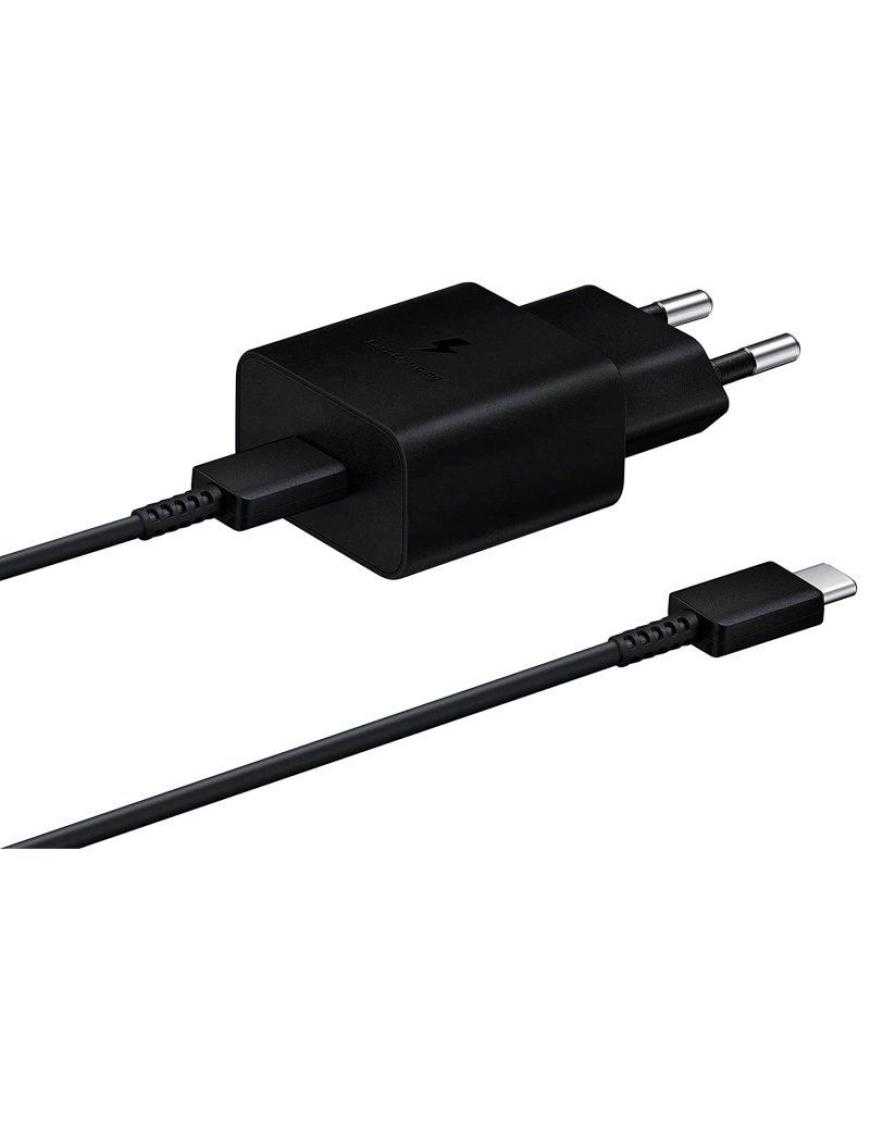 Cargador de Pared Samsung EP-T1510XBEGEU/ 1xUSB Tipo-C + Cable USB Tipo-C/ 15W