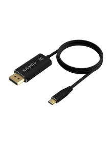 Cable Conversor DisplayPort 8K 60HZ Aisens A109-0687/ USB Tipo-C Macho - Displayport Macho/ Hasta 27W/ 1250Mbps/ 1.8m/ Negro