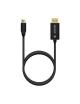 Cable Conversor DisplayPort 8K 60HZ Aisens A109-0687/ USB Tipo-C Macho - Displayport Macho/ Hasta 27W/ 1250Mbps/ 1.8m/ Negro