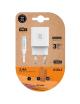 Cargador de Pared Tech One Tech TEC2403/ 2xUSB + Cable USB Tipo-C/ 2.4A/ Blanco