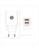 Cargador de Pared Tech One Tech TEC2403/ 2xUSB + Cable USB Tipo-C/ 2.4A/ Blanco