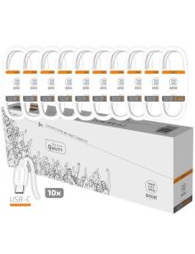 Pack 10 Cables USB 2.0 Tech One Tech Basik TEC2953/ USB Macho - USB Tipo-C Macho/ 1m/ Blanco