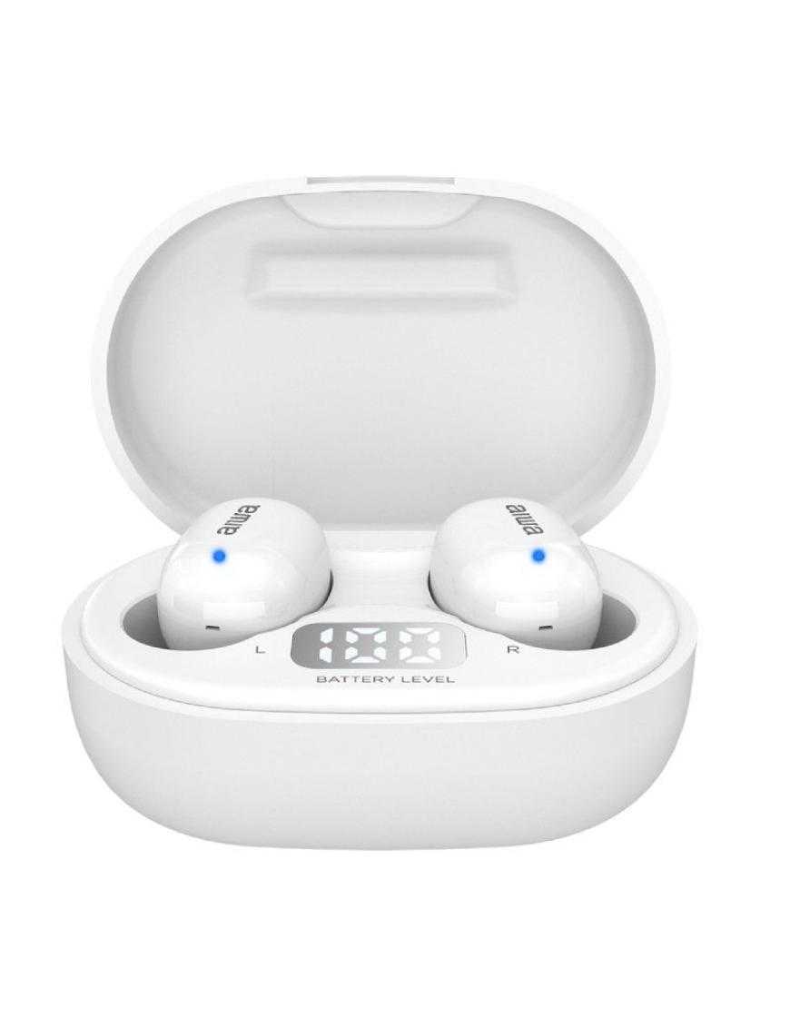 Auriculares Bluetooth Aiwa EBTW-150WTMKII con estuche de carga/ Autonomía 3h/ Blancos