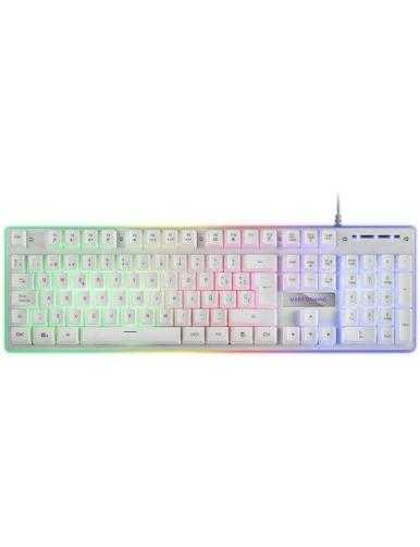 Teclado Gaming SemiMecánico Mars Gaming MK220ES/ Blanco