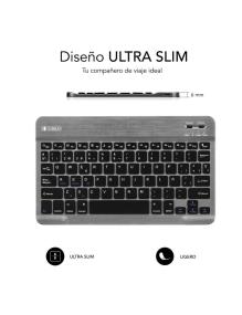 Teclado Compacto Inalámbrico por Bluetooth Subblim Smart/ Gris