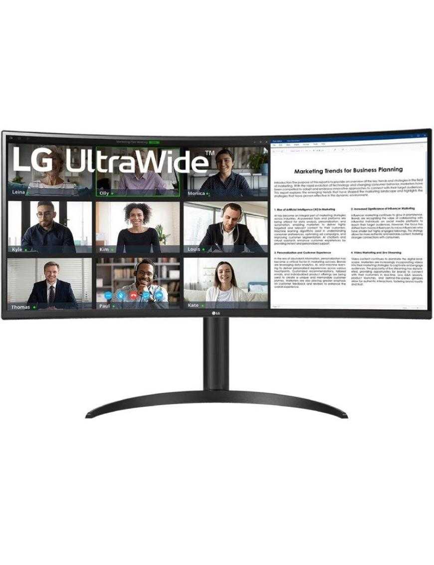 Monitor Profesional Ultrapanorámico Curvo LG 34WR55QC-B 34'/ WQHD/ Regulable en altura/ Negro