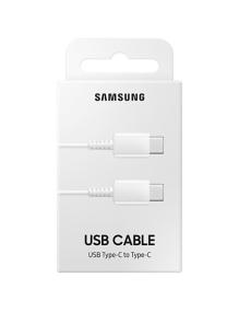 Cable USB 2.0 Tipo-C Samsung EP-DA705BWEGWW/ USB Tipo-C Macho - USB Tipo-C Macho/ 1m/ Blanco