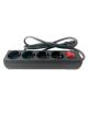 Regleta con interruptor 3GO REG4/ 4 Tomas de corriente/ Cable 1.7m/ Negra