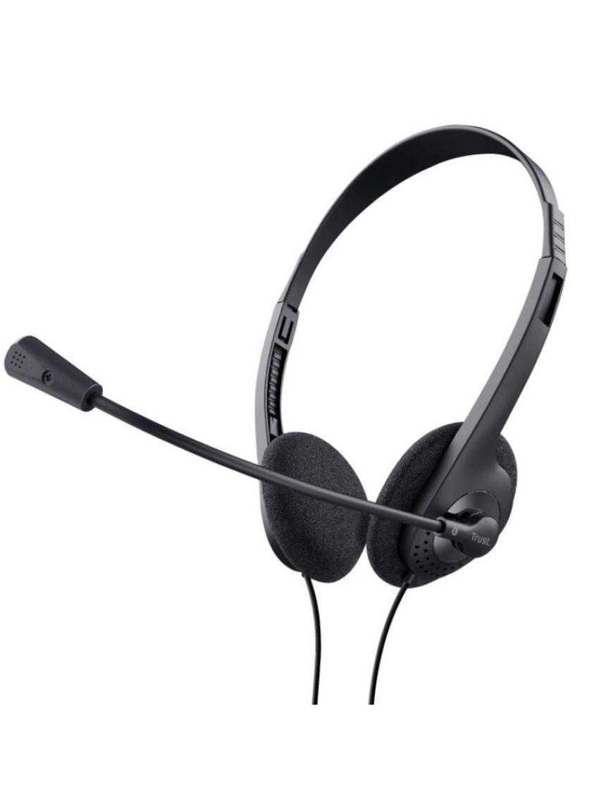 Auriculares Trust Chat Headset 24659/ con Micrófono/ Jack 3.5/ Negros