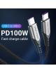 Cable USB 2.0 Tipo-C 5A 100W Vention TAEHF/ USB Tipo-C Macho - USB Tipo-C Macho/ Hasta 100W/ 480Mbps/ 1m/ Gris