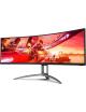 Monitor Gaming Ultrapanorámico Curvo AOC Agon AG493UCX2 48.8'/ Dual QHD/ 1ms/ 165Hz/ VA/ Multimedia/ Negro