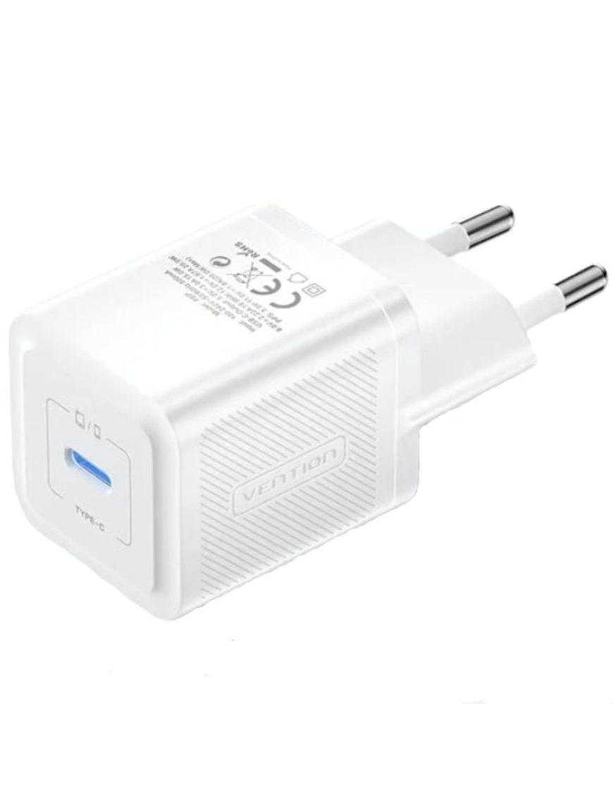 Cargador Gan de Pared Vention FEPW0-EU/ 1xUSB Tipo-C/ 20W