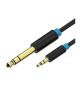 Cable Estéreo Vention BABBF/ Jack 6.5 Macho - Jack 3.5 Macho/ 1m/ Negro